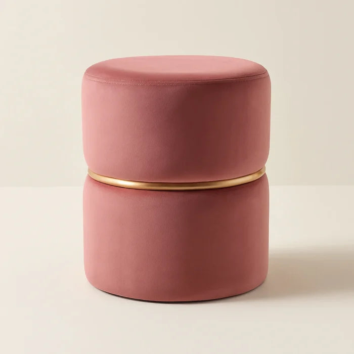 Sandstone Ottoman Stool Upholstered Accent Seating Footrest