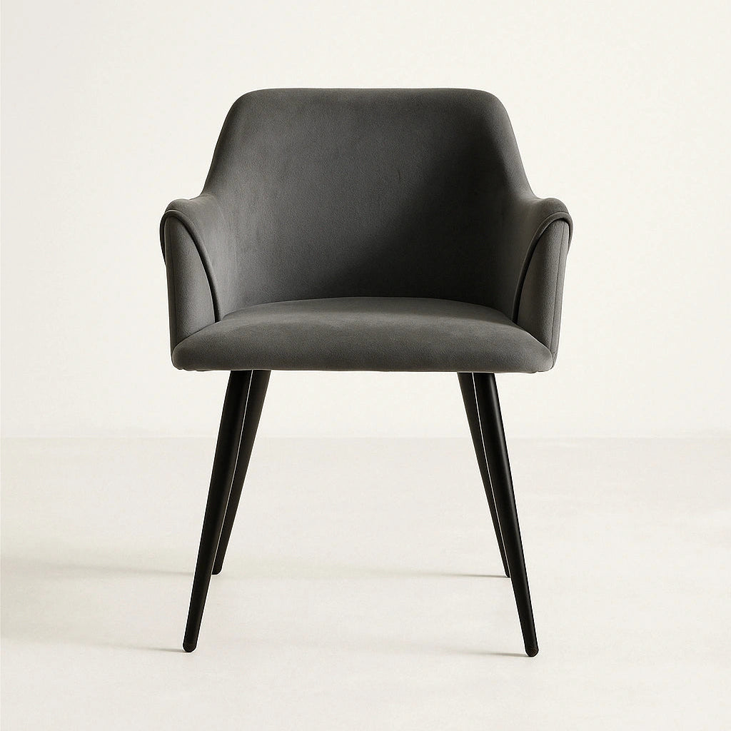 Evo Velvet Accent Chair with Wooden Legs