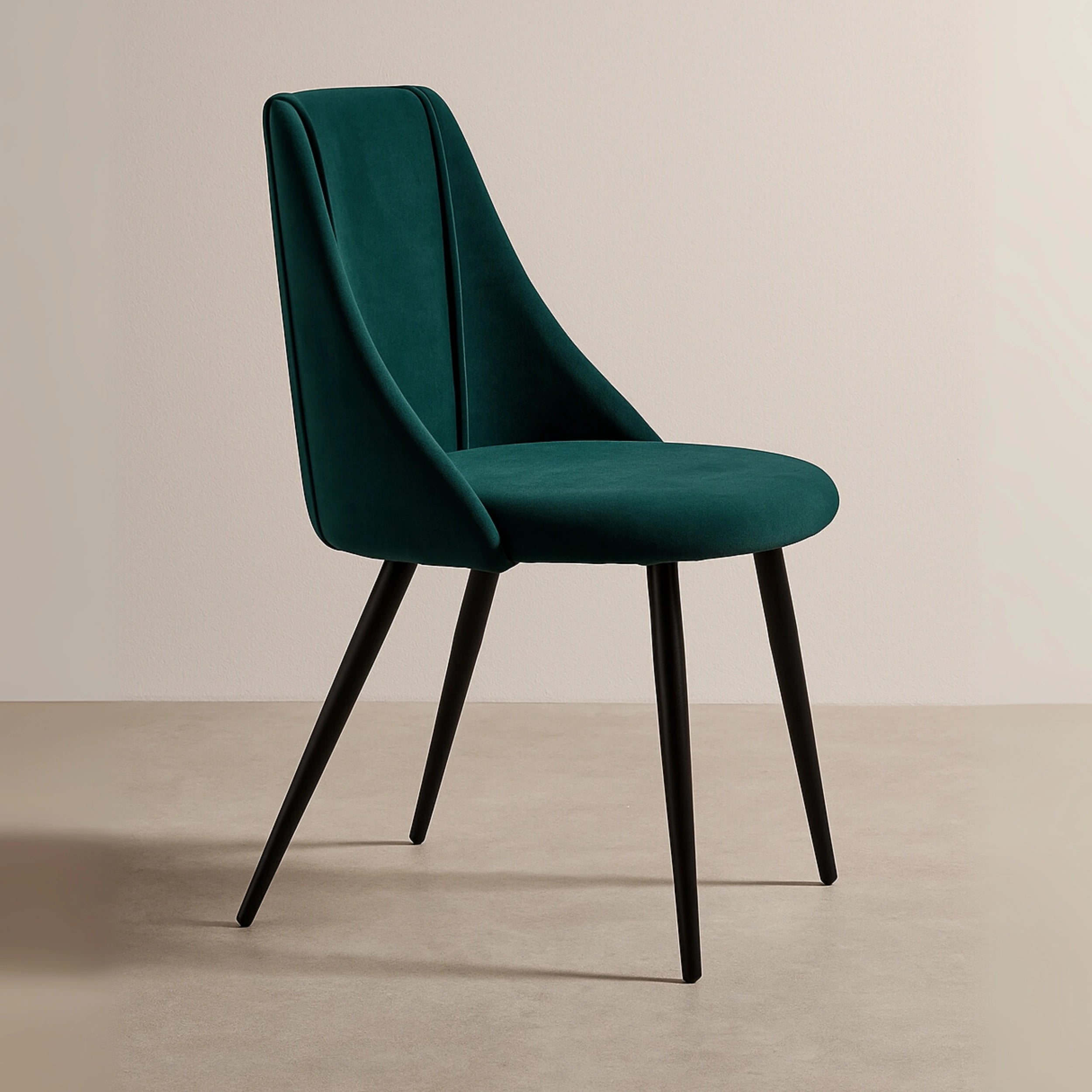 Flow Velvet Dining Chair with Metal Legs