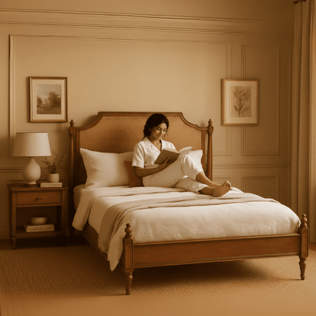 Elowen Modern King Size Bed With Upholstered Headboard