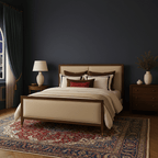 Linn Modern King Size Bed With Upholstered Headboard