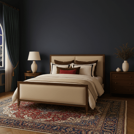 Linn Modern King Size Bed With Upholstered Headboard