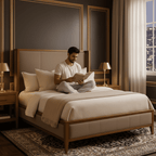 Finnely Modern King Size Bed With Upholstered Headboard