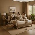 Quinnwell Modern King Size Bed With Upholstered Headboard