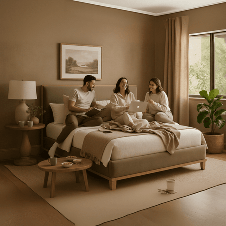 Quinnwell Modern King Size Bed With Upholstered Headboard