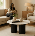 Solara Modern Coffee Table with Calacatta Ceramic Top