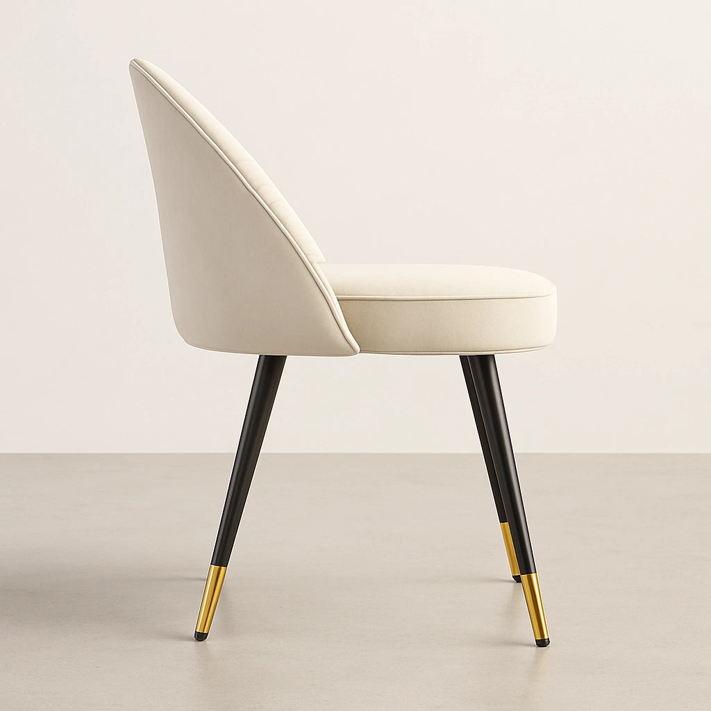 Halo Upholstered Dining Chair with Wooden Legs