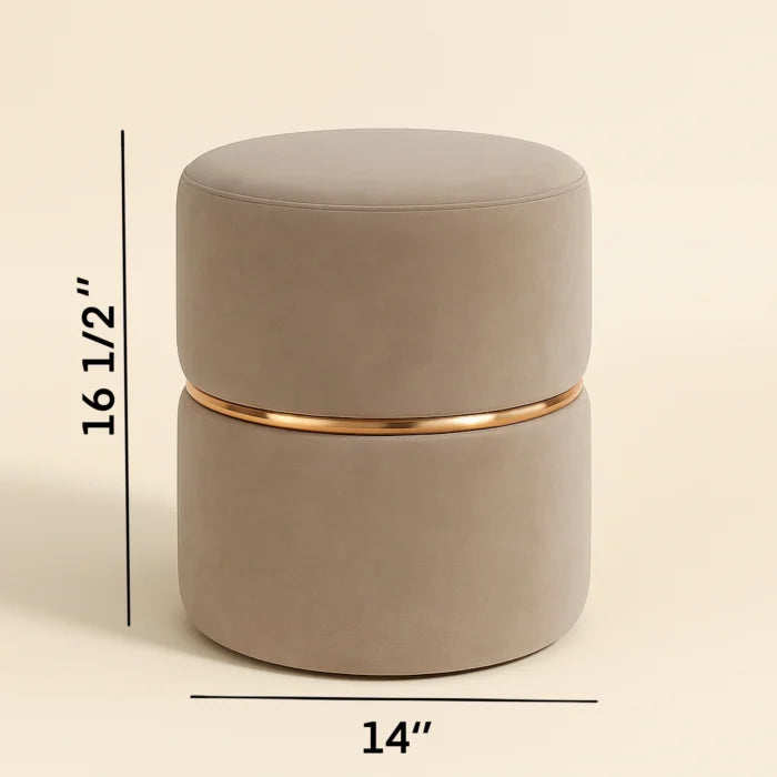 Sandstone Ottoman Stool Upholstered Accent Seating Footrest