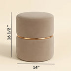 Sandstone Ottoman Stool Upholstered Accent Seating Footrest