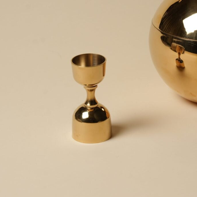Gold FInish Stainless Steel Cocktail Jigger – Dual Spirit Measure for Home Bar