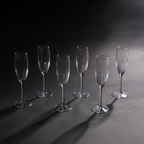 Elegant Crystal-Clear Champagne Flutes – Set of 6 Sparking Wine Glasses