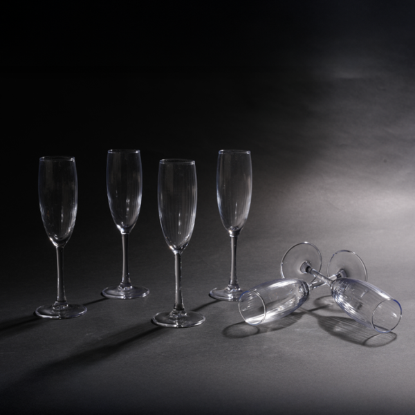 Celeste Fluted Champagne – Elegant Ribbed Drinkware Glasses Set of 6