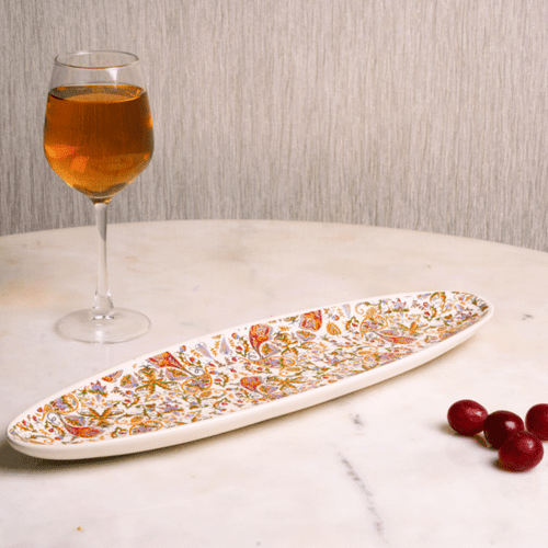 Blush Bloom Wooden Serving Platter | Premium Snack, Dessert & Cheese Serving Tray