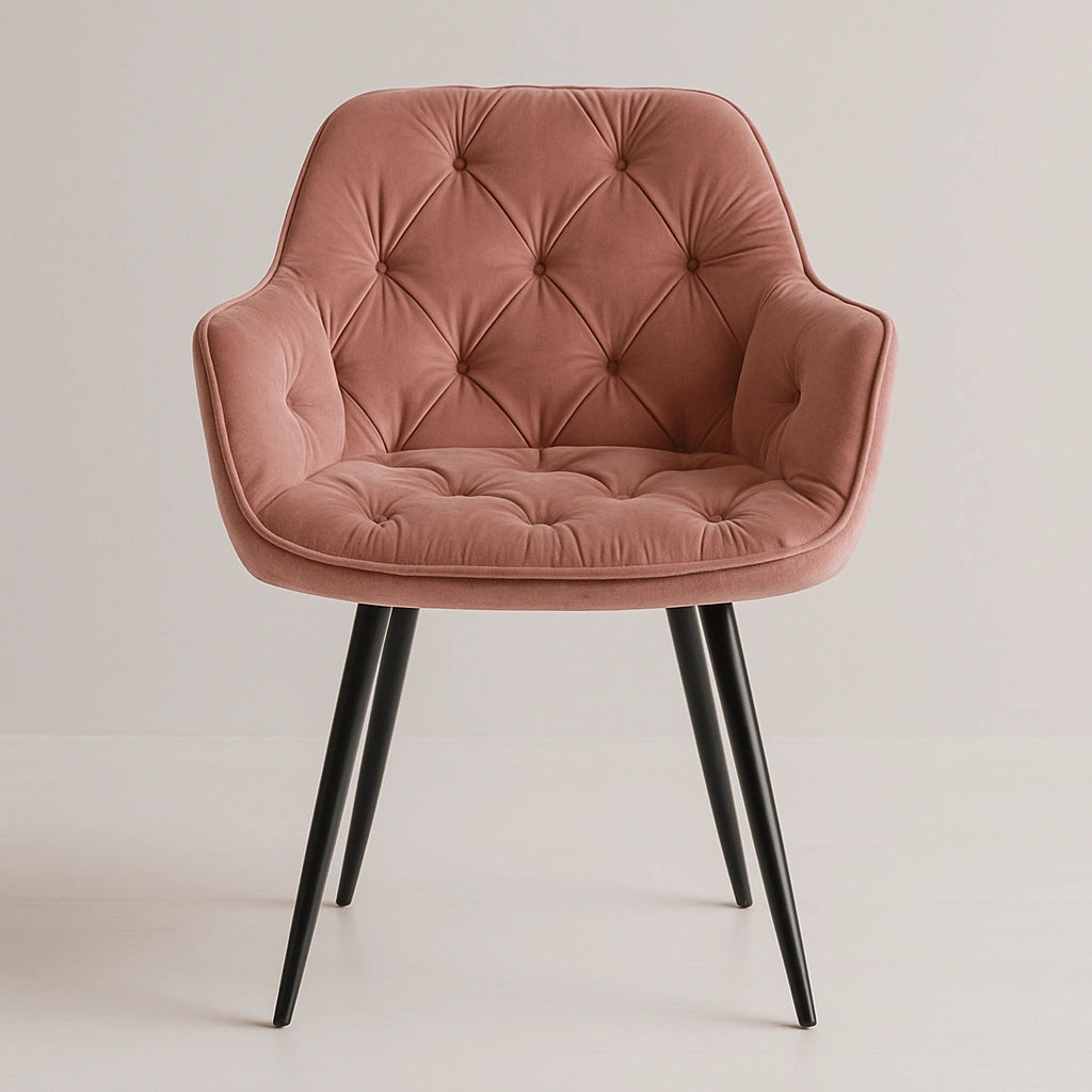 Tufted Upholstered Dining Chair with Wooden Legs