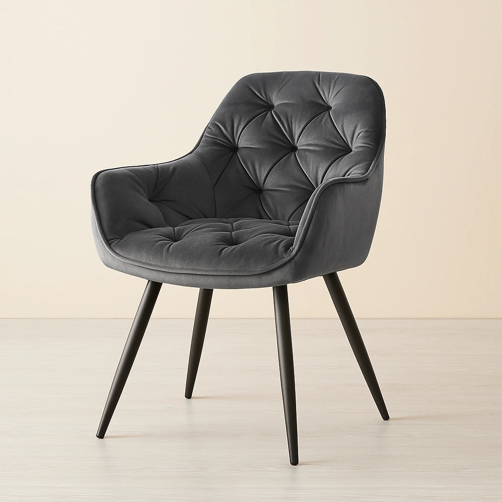 Tufted Upholstered Dining Chair with Wooden Legs