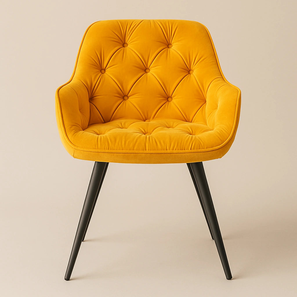 Tufted Upholstered Dining Chair with Wooden Legs