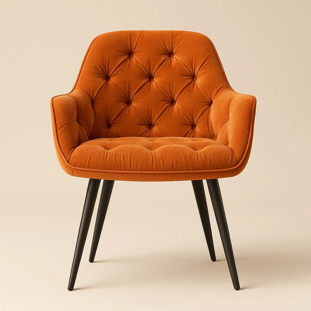 Tufted Upholstered Dining Chair with Wooden Legs