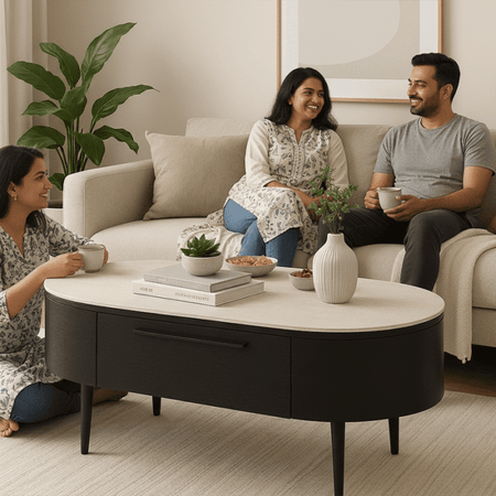 Kairo Nesting Coffee Table Set with Smoked Glass Top