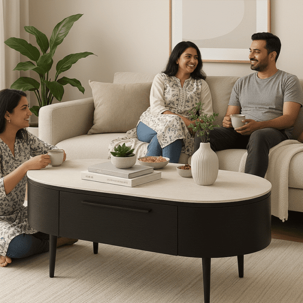 Kairo Nesting Coffee Table Set with Smoked Glass Top