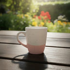 Two-Tone Speckled Ceramic Coffee Mug with Pink Base