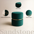 Sandstone Ottoman Stool Upholstered Accent Seating Footrest