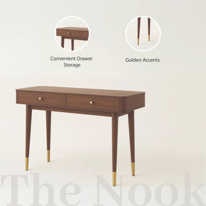 Nook Study Table with Storage Shelves