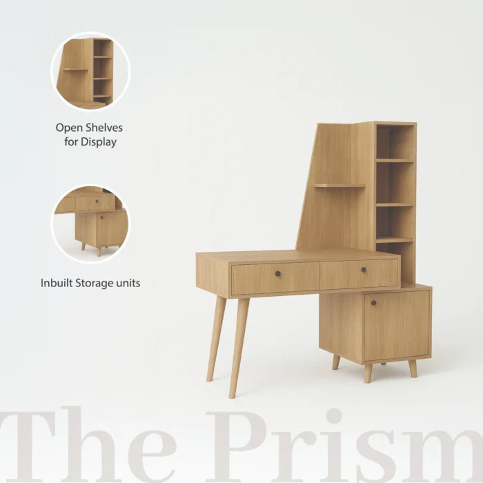 Prism Workstation with Storage Shelves