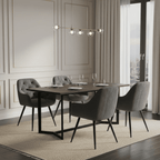 Tufted Upholstered Dining Chair with Wooden Legs