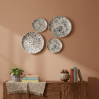 Mixed Pattern Floral Decorative Plates for Wall Display – Set of 4