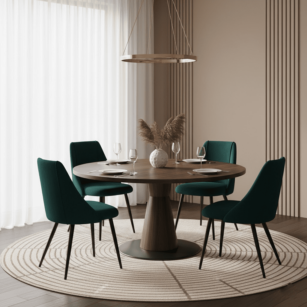 Flow Velvet Dining Chair with Metal Legs