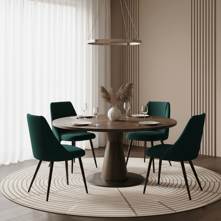 Flow Velvet Dining Chair with Metal Legs