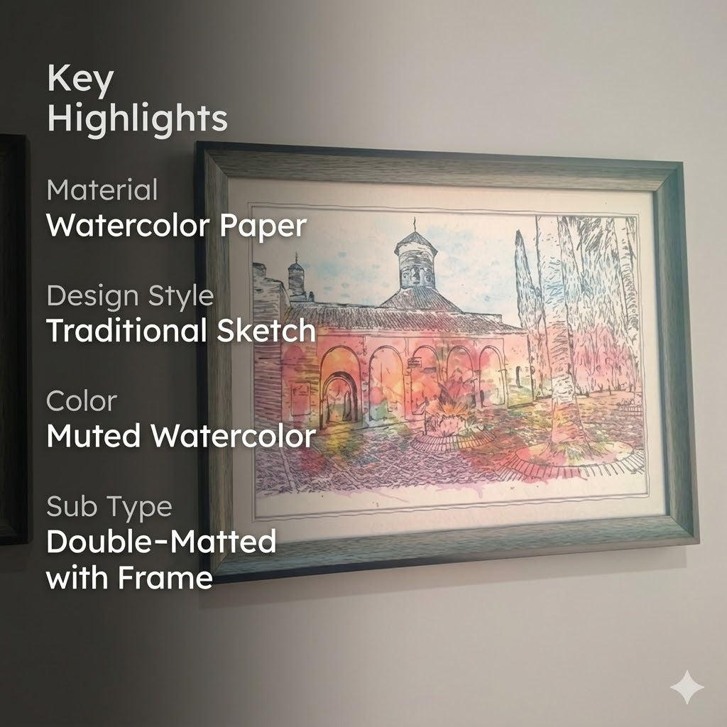 Sunset Courtyard Wall Art for Living Room & Bedroom Decor