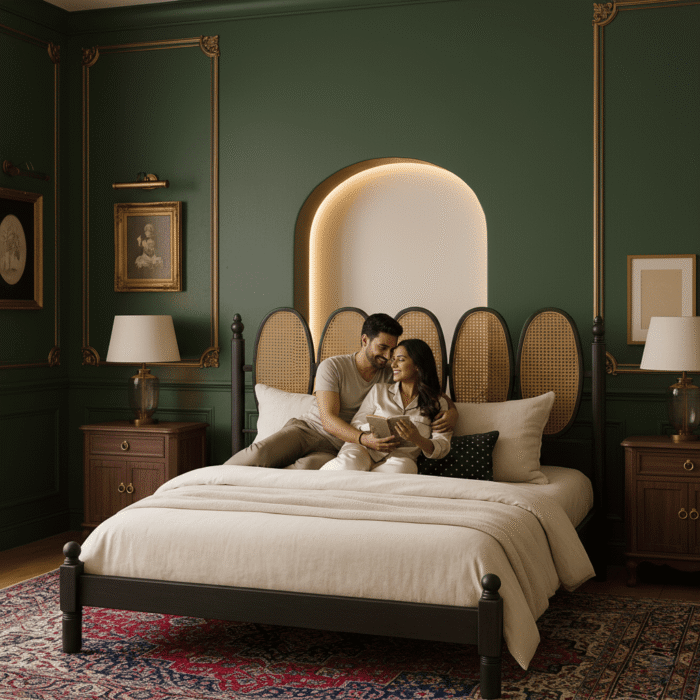cane beds Halsten Bed - Image 1