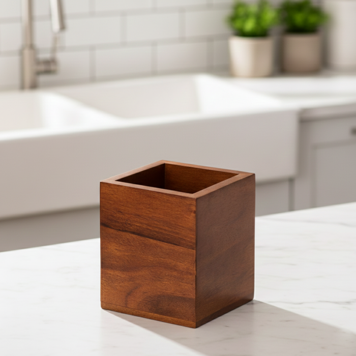 Solano Spoon Stand-Wooden Utensil Holder-Spoon Stand for Kitchen Counter - Image 3