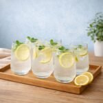 Rippleline Juice Glass Set – Textured Modern Drinkware Set of 6