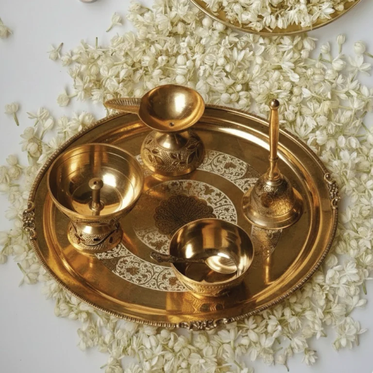 Divine Puja Thali Set elegant traditional aarti and prayer essentials by Intaryaa