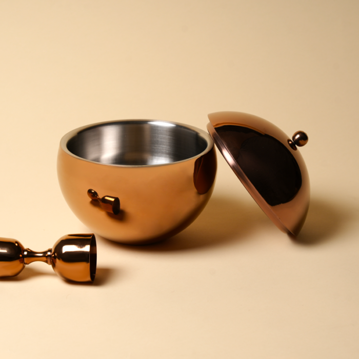 Sphere Chill – Copper Edition-Spherical Ice Bucket - Insulated Round Barware with Lid - Image 3