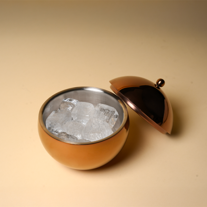 Sphere Chill – Copper Edition-Spherical Ice Bucket - Insulated Round Barware with Lid - Image 2