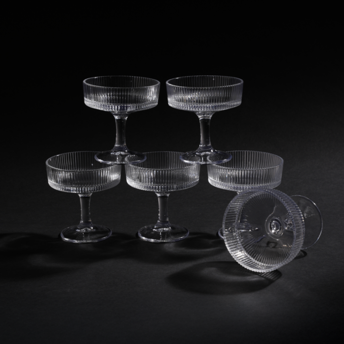 Crystal Martini Set premium clear glass elegant cocktail glasses by Intaryaa