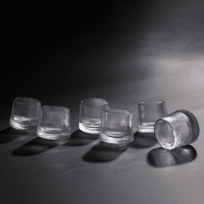 Whirlline Glass Set – 360 Rotatable Modern Drinkware Set of 6 - Image 2