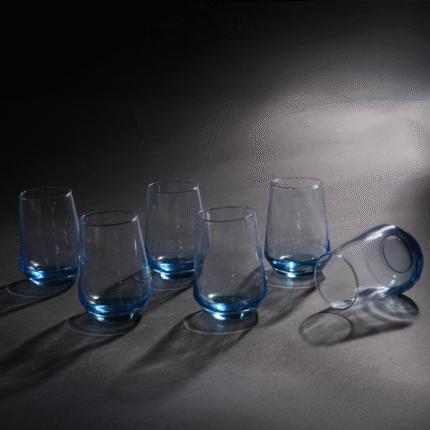 Bluemist Juice Glasses | Vibrant Blue Tinted Drinkware | Intaryaa