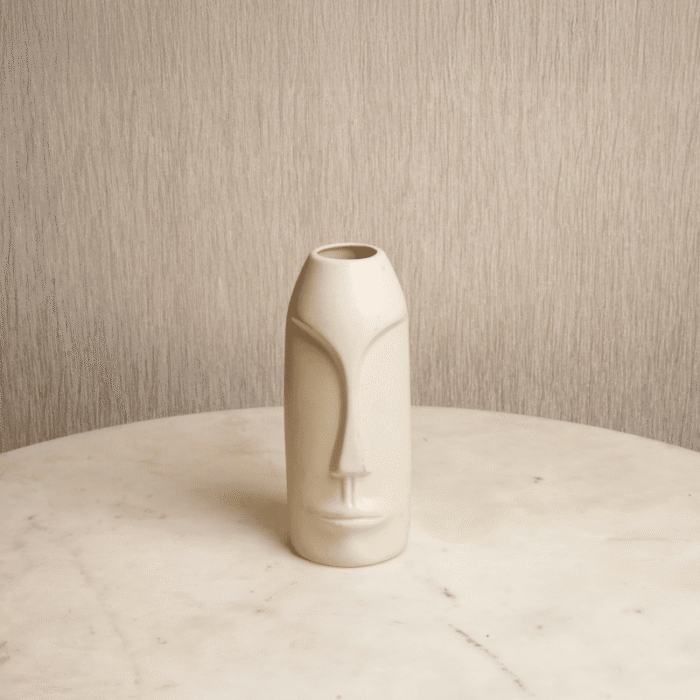 Ivory Muse Vase | Artistic Sculpted Face Vase | Intaryaa