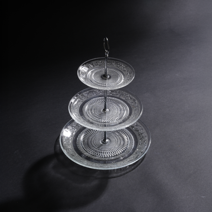 The Crystal Tiered Stand | Elegant Dessert & Cake Display | Intaryaa
