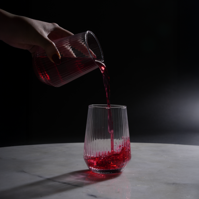 Rippleline Juice Glass Set – Textured Modern Drinkware Set of 6 - Image 4