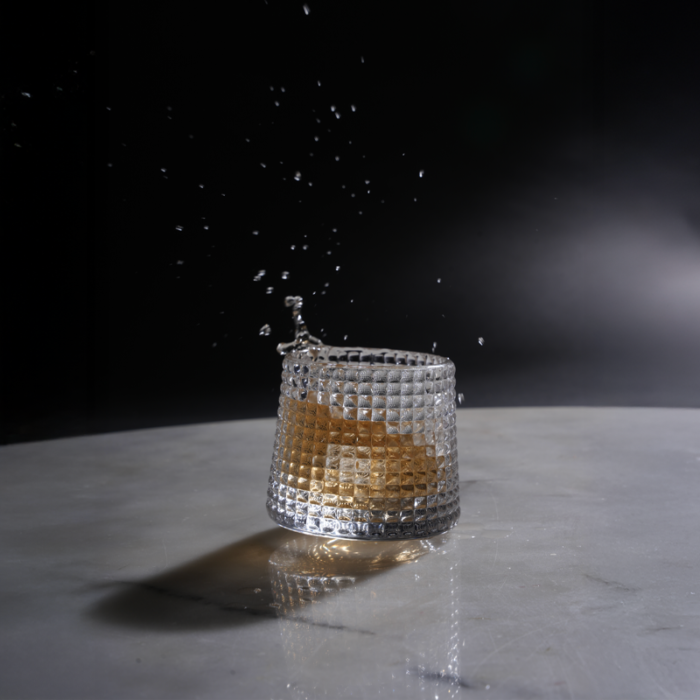 Diamond Textured Rotating Whiskey Glasses – Set of 6 Rocking Scotch Tumblers - Image 4