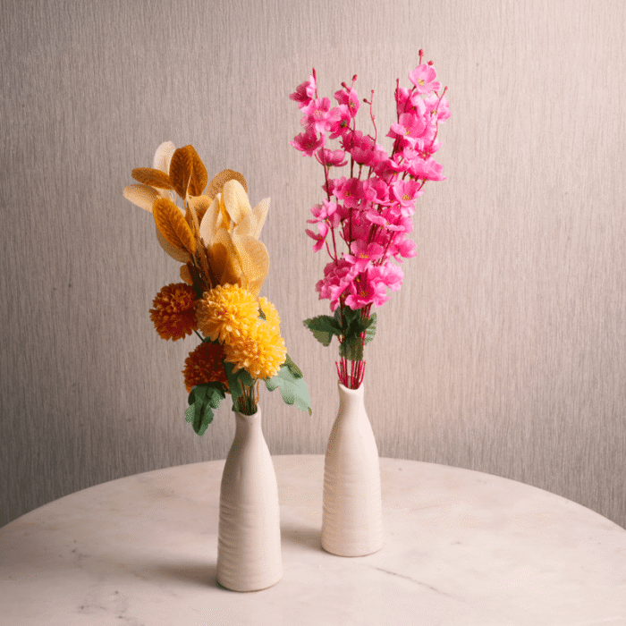 Ivory Bloom Stem Vase | Minimalist Single Stem Vase | Intaryaa
