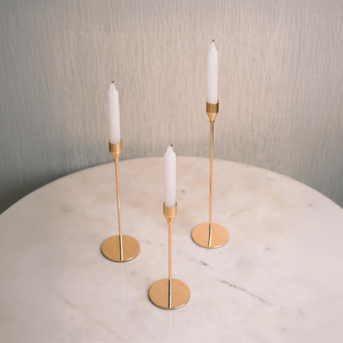 Ornate Glow Pair-Gold and Marble Ceramic Tealight Holder with Amber Glass Chimney - Image 2