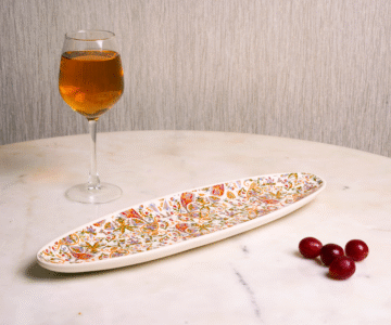 Blush Bloom Platter | Elegant Serving Tray | Intaryaa