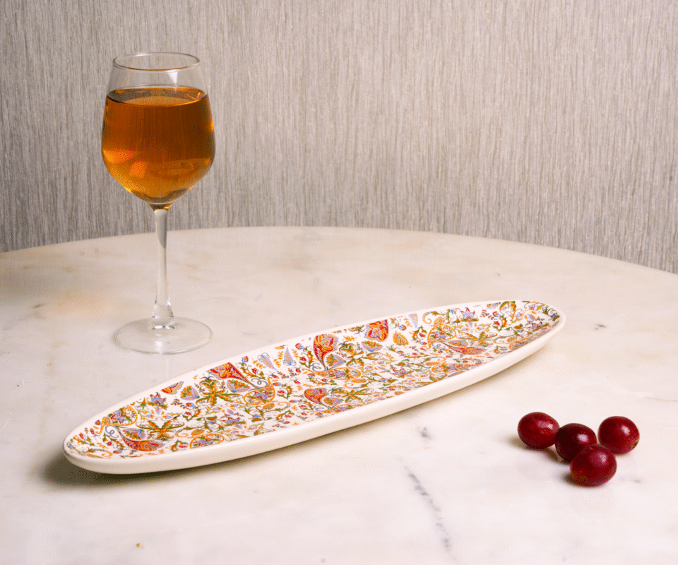 Blush Bloom Platter | Elegant Serving Tray | Intaryaa