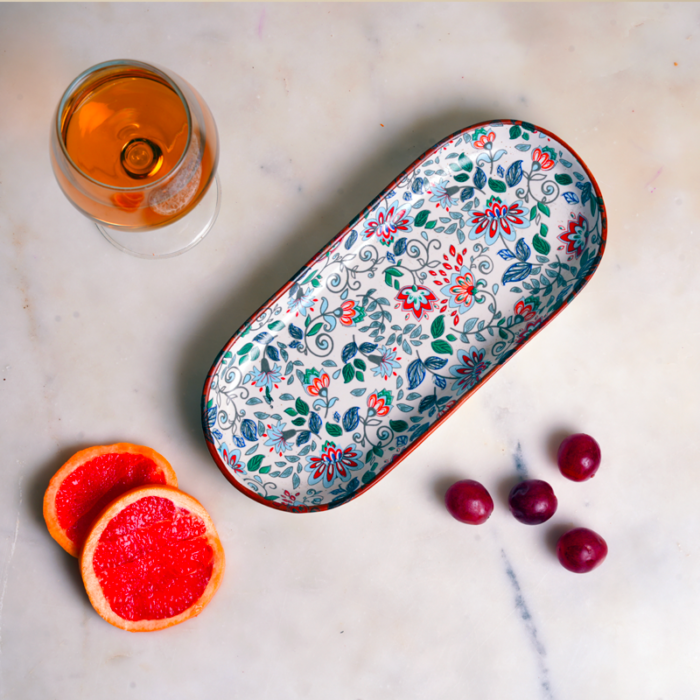 Oakline Serving Platter | Modern Wooden Appetizer Tray | Intaryaa